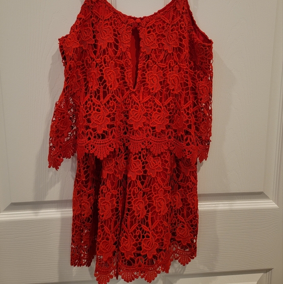 Red Floral Romper - Picture 1 of 6